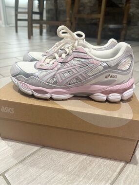 ASICS Women's Athletic Sneakers in White & Light Pink